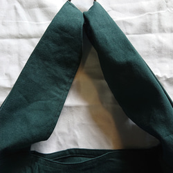 綿麻使いのエコバック　”ZUTA”（深めの緑） 8枚目の画像