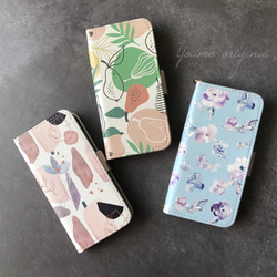 送料無料/iPhone7 /iPhone8/iPhone SE2/手帳型/ライトブルー/フラワー/水色 6枚目の画像