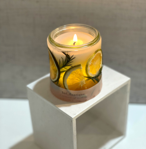 Botanical candle(オレンジ&ティーツリー) LEDティーライトキャンドル付き 送料無料 6枚目の画像