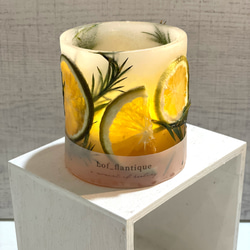 Botanical candle(オレンジ&ティーツリー) LEDティーライトキャンドル付き 送料無料 5枚目の画像