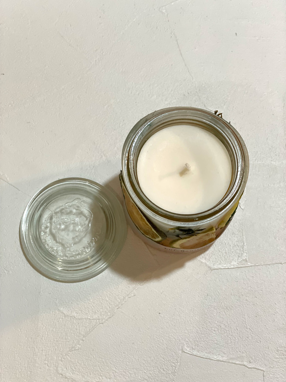 Botanical candle(オレンジ&ティーツリー) LEDティーライトキャンドル付き 送料無料 4枚目の画像