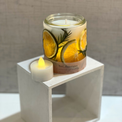 Botanical candle(オレンジ&ティーツリー) LEDティーライトキャンドル付き 送料無料 2枚目の画像