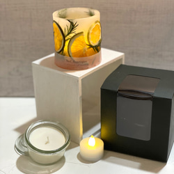 Botanical candle(オレンジ&ティーツリー) LEDティーライトキャンドル付き 送料無料 7枚目の画像