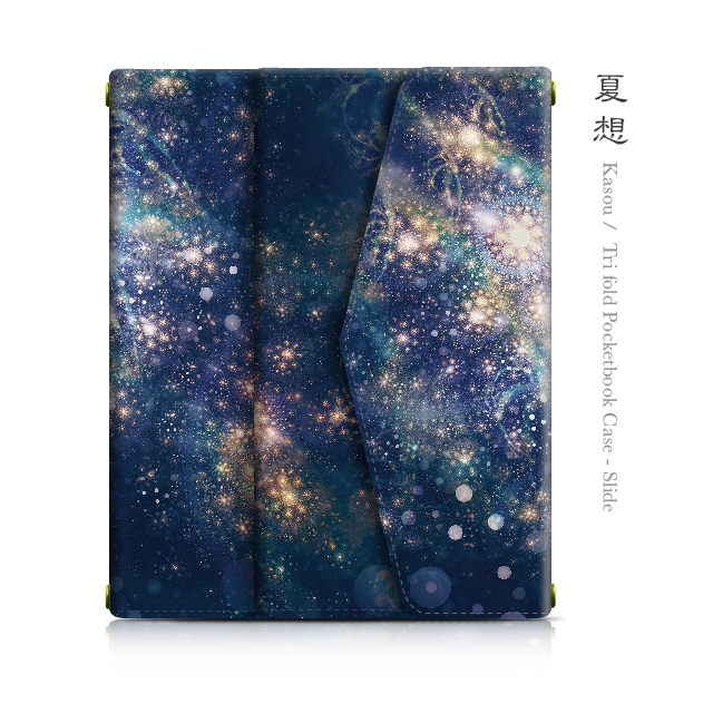 Android対応｜夏想 - 和風 三つ折り手帳型スライド式スマホケース/スマホショルダー/カード収納