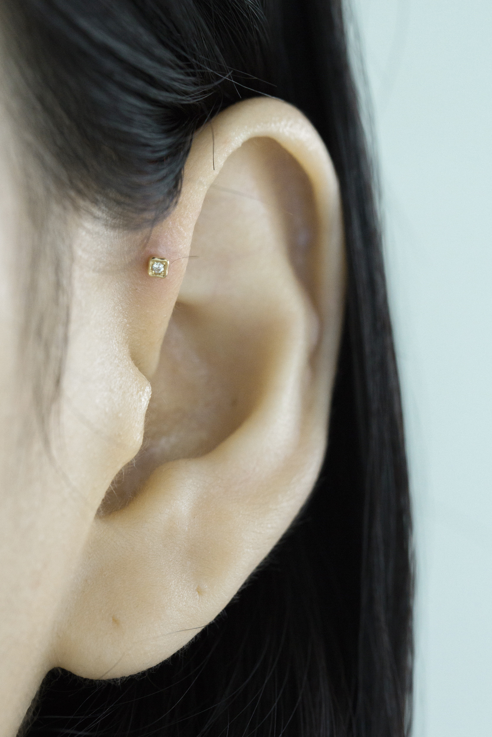 14K金 ゴールド Cz ヘリックス 軟骨 アンチトラガス アウター インナーコンク イヤリング ピアス ラブレット