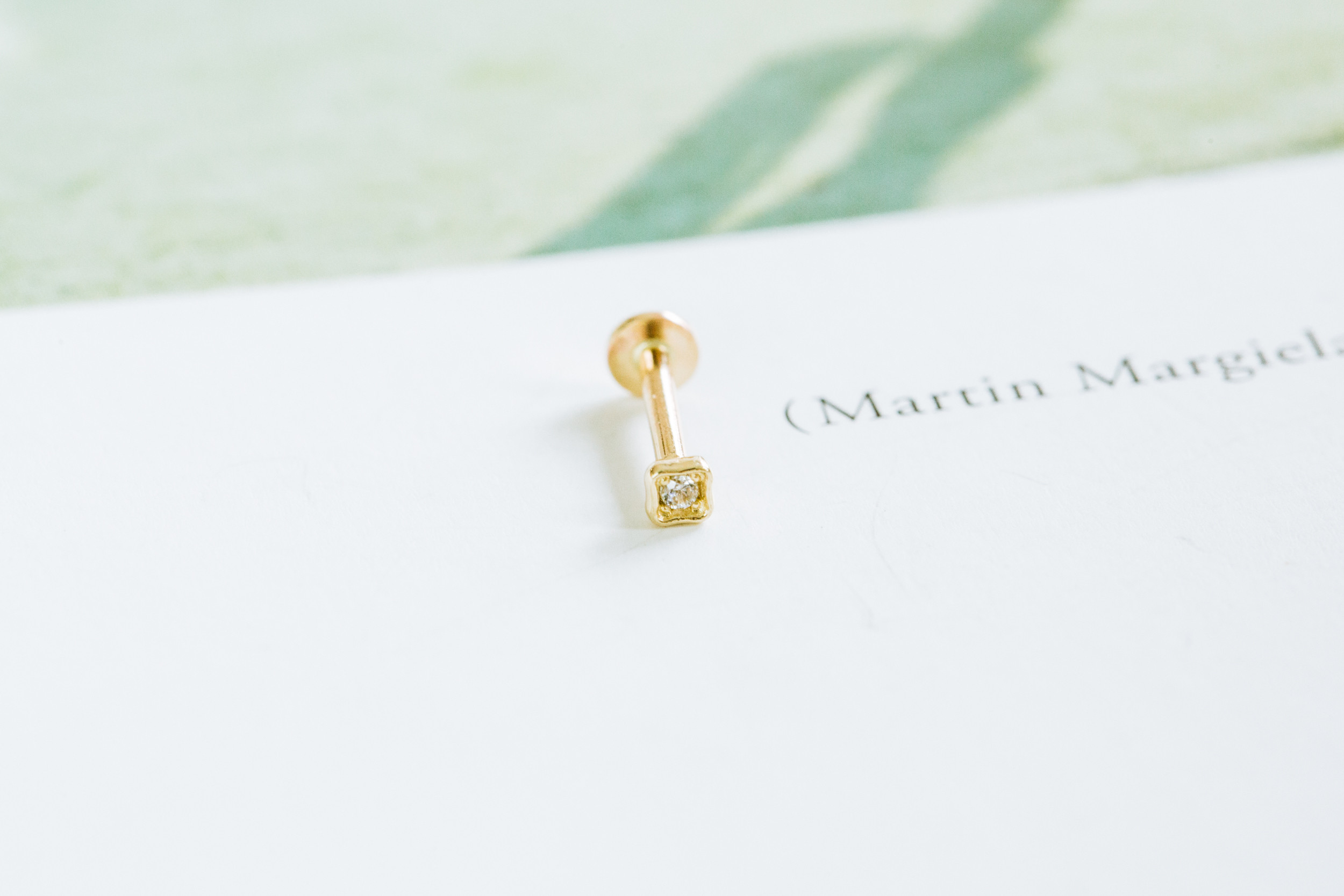 14K金 ゴールド Cz ヘリックス 軟骨 アンチトラガス アウター インナーコンク イヤリング ピアス ラブレットピアス（スタッド・一粒）