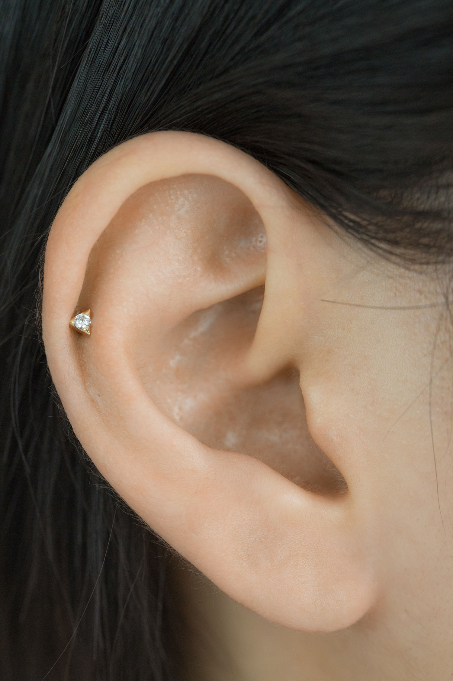 14K金 ゴールド Cz ヘリックス 軟骨 アンチトラガス アウター インナーコンク イヤリング ピアス ラブレット