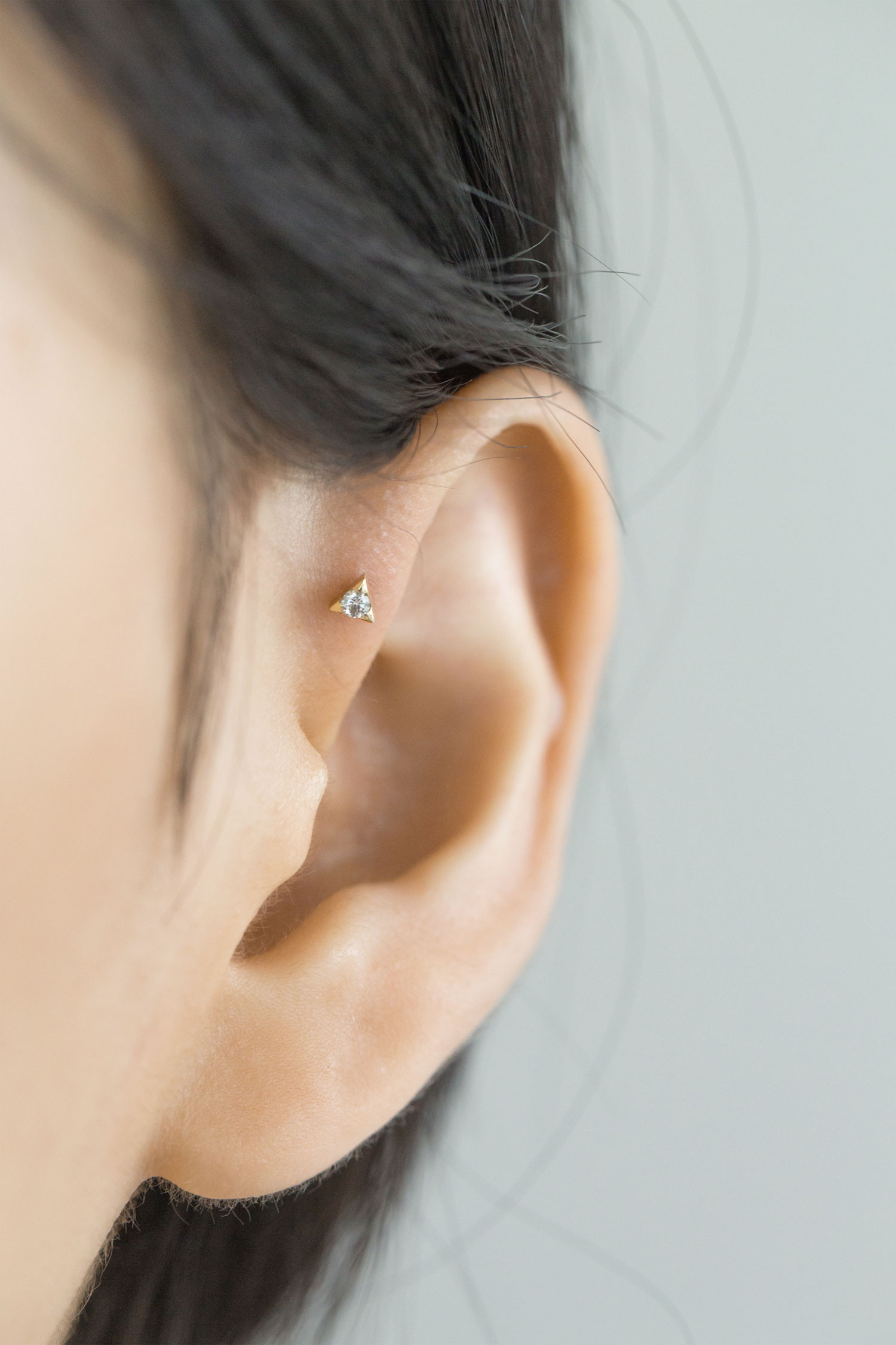 14K金 ゴールド Cz ヘリックス 軟骨 アンチトラガス アウター インナーコンク イヤリング ピアス ラブレット