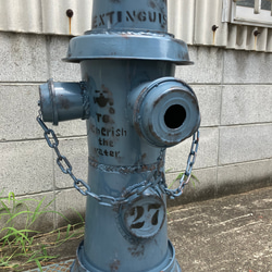 商標登録済みオリジナル消火栓風立水栓カバーブルーグレー^_^エイジング 2枚目の画像