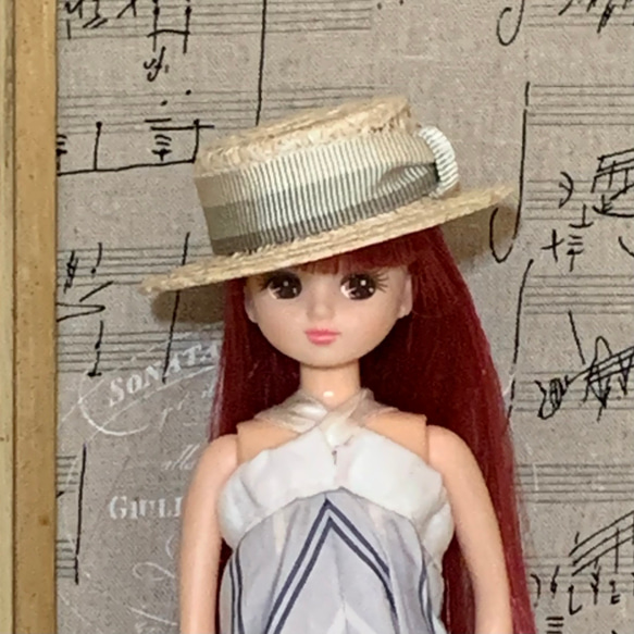 ブライス帽子 プチブライス、 リカちゃん ブレードハット カンカン帽  