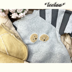 ★トイプードル★アップリケ刺しゅう★ミニワッペン★白ベース赤5.5-２枚 3枚目の画像