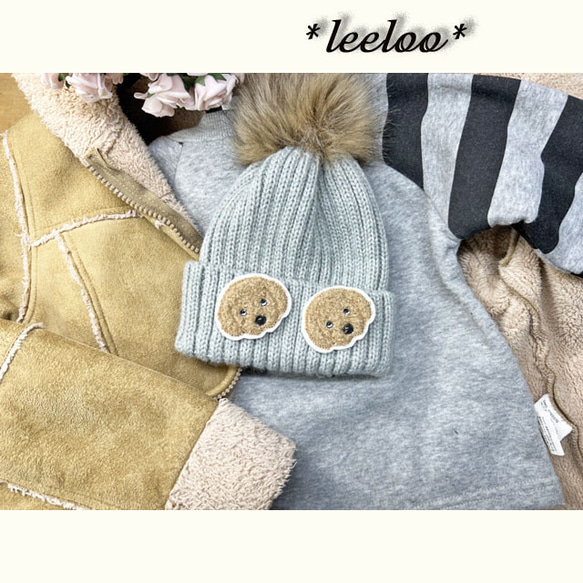 ★トイプードル★アップリケ刺しゅう★ミニワッペン★白ベース赤5.5-２枚 4枚目の画像