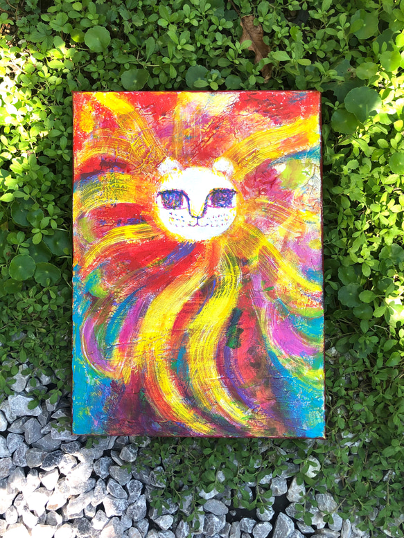 [lion like the sun] #原画 #アート #絵画 4枚目の画像