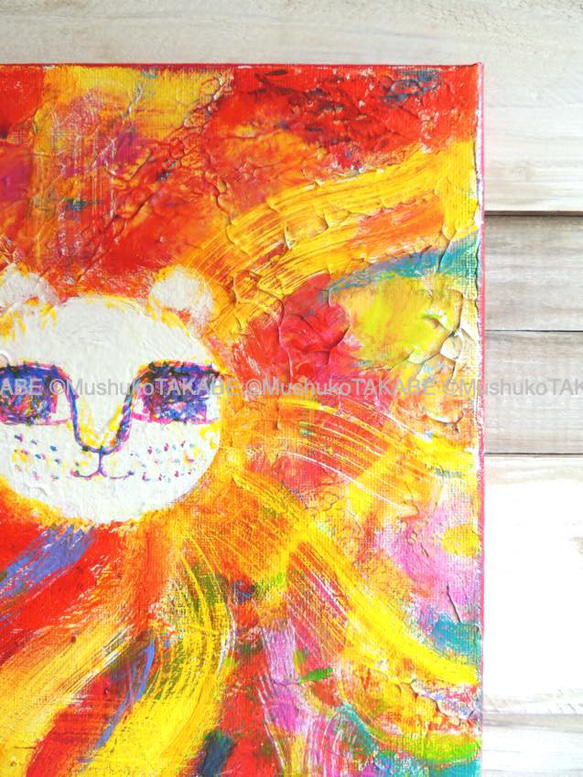 [lion like the sun] #原画 #アート #絵画 2枚目の画像