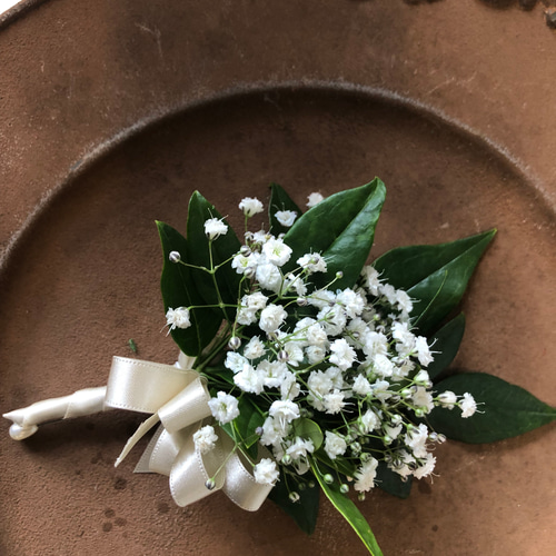 ウェディングブーケ**生花のかすみ草のリースブーケ 【受注制作 ウェディングブーケ**生花のかすみ草のリースブーケ 【受注制作
