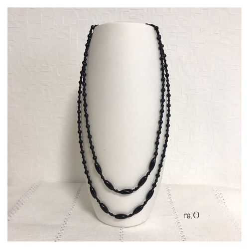 ブラックオニキス』天然石のネックレス 金属アレルギーの方にも安心