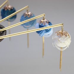 花風鈴_Edo〉かんざし◇江戸の藍◇特別な藍染め水引！ かんざし SAteTO