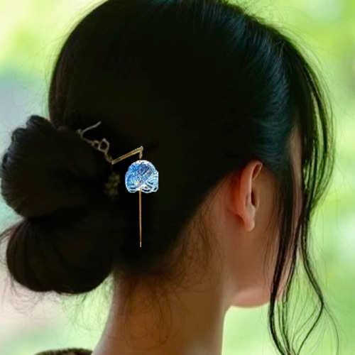 花風鈴_Edo〉かんざし◇江戸の藍◇特別な藍染め水引！ かんざし SAteTO