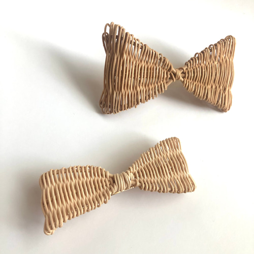 藤(ラタン)の淡路結びバレッタ  生成 COTAN/ラタンオーバルコンテナ L -実用性・デザイン性に優れた籐