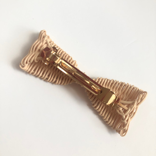 ラタン 籐編みのリボンバレッタ 小 バレッタ number516 通販