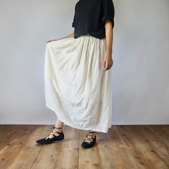 『夏の福袋』ワンピース風セパレートセットアップ/ドット生成り/遠州織物 サイズ