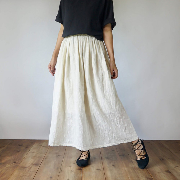 『夏の福袋』ワンピース風セパレートセットアップ/ドット生成り/遠州織物 サイズ