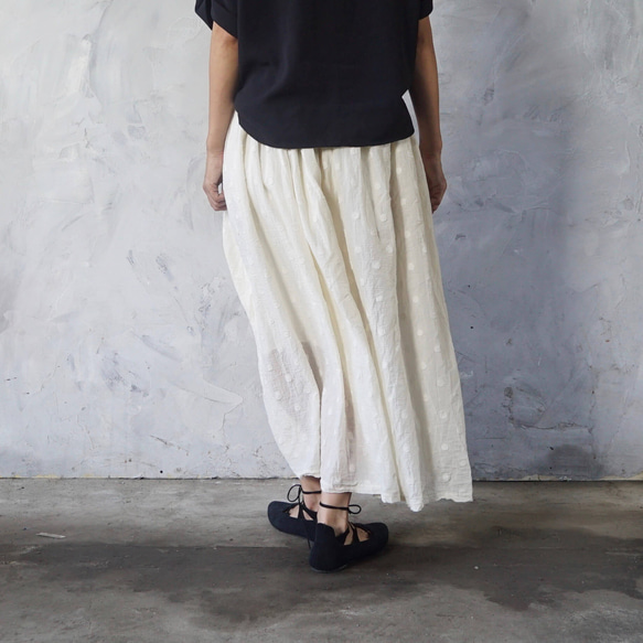 『夏の福袋』ワンピース風セパレートセットアップ/ドット生成り/遠州織物 サイズ