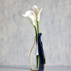 花器付き】カラフル陶器の7つ口花瓶とカラフルフラワーの盛り合わせ