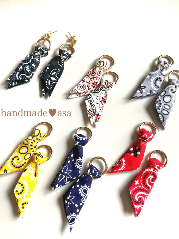 人気 再販】ペイズリー バンダナ タッセル ゴールド ピアス ピアス