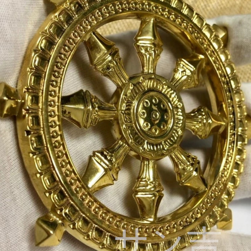 仏教法器 真言宗 法輪 輪宝 密教法具 チベット 真鍮製 11.5cm その他