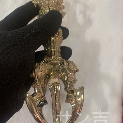 チベット密教法器 四大明王 五鈷杵 金剛杵 真鍮製 vajra 仏教 22cm 