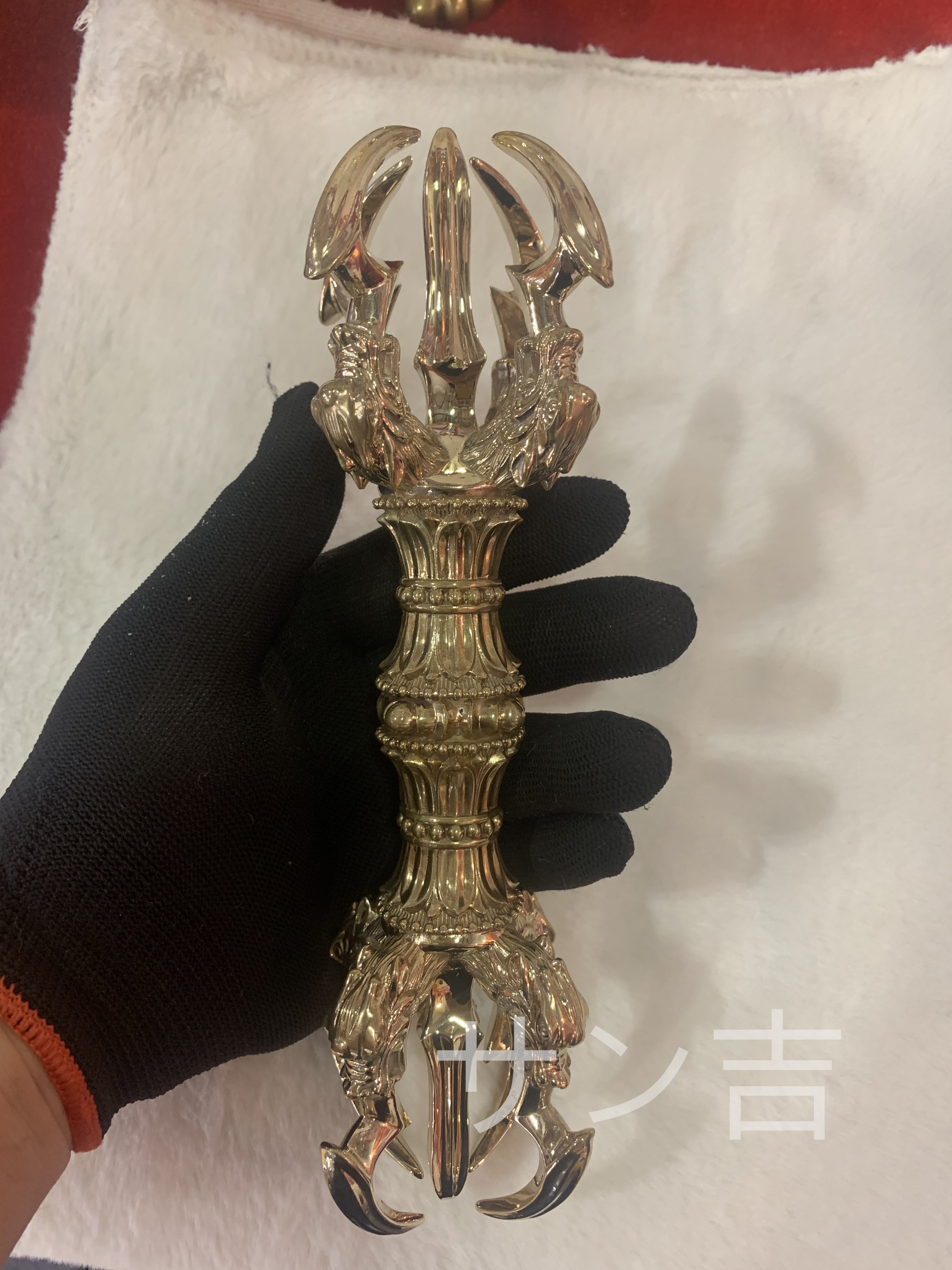 チベット密教法器 四大明王 五鈷杵 金剛杵 真鍮製 vajra 仏教 22cm 