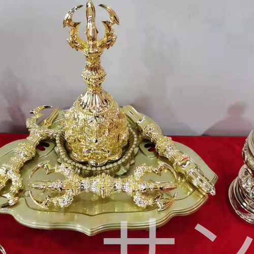 チベット仏教法器 真言宗 セット（大）鐘 金剛盤 独鈷杵 三鈷杵