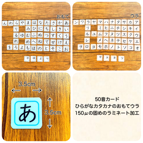 モンテッソーリ 移動五十音（小）セット 移動五十音カードの箱（小