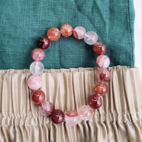 送料無料】ヒマラヤピンク水晶ブレスレット10ミリ ブレスレット