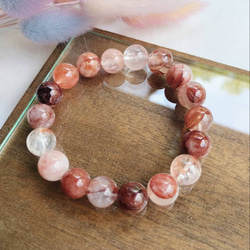 送料無料】ヒマラヤピンク水晶ブレスレット10ミリ ブレスレット