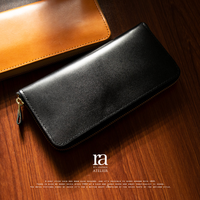 【送料無料】国産高級レザー ラウンド長財布 本革 栃木レザー