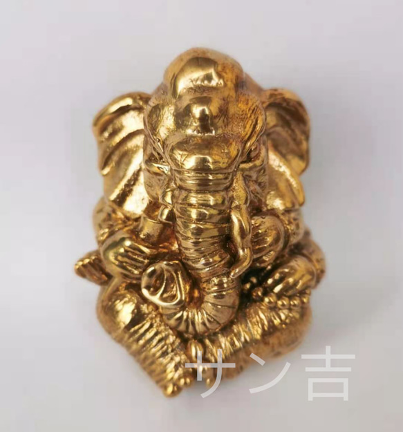 チベット仏教法器 象神 密教法具 真鍮製磨き仕上げ 8cm ネパール製