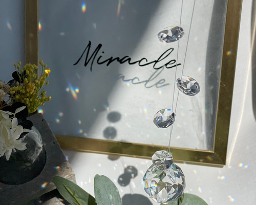 サンキャッチャー♡ハンドメイド「お上品！白いお花のキラキラブーケ♡」 サンキャッチャー♡ハンドメイド「お上品！白いお花のキラキラブーケ