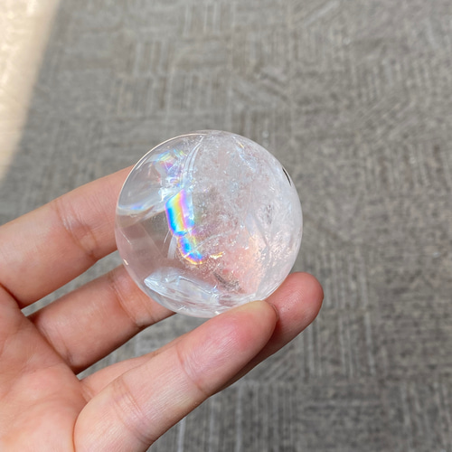 天然石　スフィア　ブルーグリーン キラキラ虹入り フルレインボー プレミアム アイリスクォーツ スフィア 03 天然石