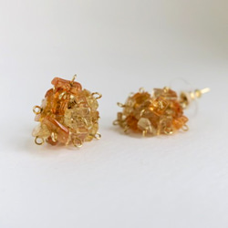 Imperial Topaz Pompon 耳環 14Kgf 第2張的照片