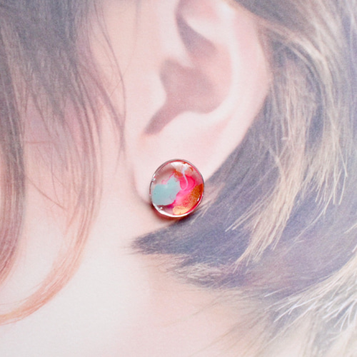 ペイントイヤリング・ピアス【夜店】 レジン 大人かわいい