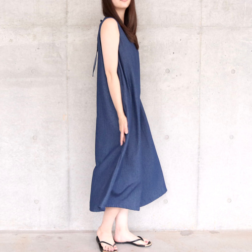 夏・デニムのAラインノースリーブワンピ No.237 ワンピース Mauve pink