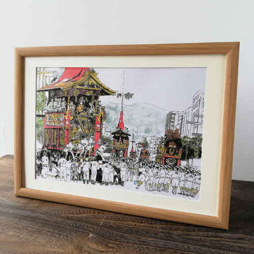 水彩画 (懐かしい思い出の風景)額縁付き 水彩画 (懐かしい思い出の風景)額縁付き（絵画》昆虫物語みなし