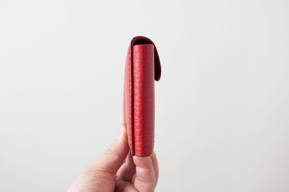 イタリア製牛革のコンパクト財布３ ／ レッド※受注製作 レッド