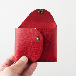 イタリア製牛革のコンパクト財布３ ／ レッド※受注製作 6枚目の画像