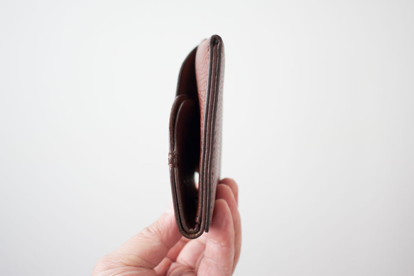 イタリア製牛革のコンパクト財布３ ／ ダークブラウン※受注製作  D1207218711(9295円)