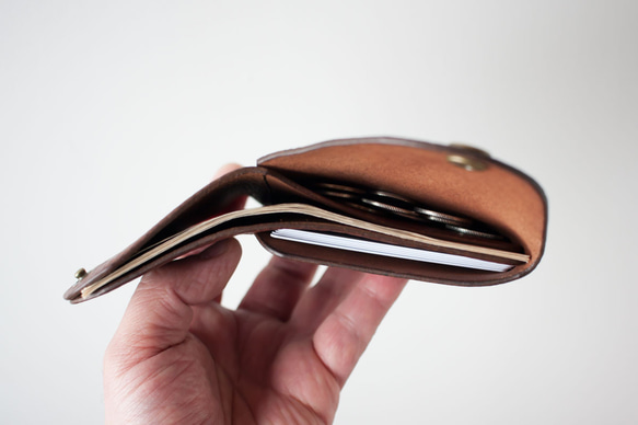 イタリア製牛革のコンパクト財布３ ／ ダークブラウン※受注製作  D1207218711(9295円)