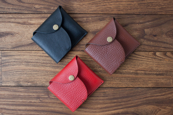 イタリア製牛革のコンパクト財布３ ／ ダークブラウン※受注製作  D1207218711(9295円)