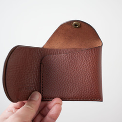 イタリア製牛革のコンパクト財布３ ／ ダークブラウン※受注製作 9枚目の画像